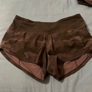 Black Camo Lululemon Speed Up Shorts